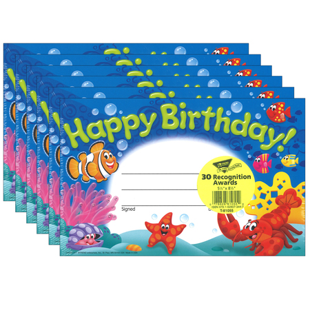 TREND ENTERPRISES Happy Birthday Sea Buddies™ Recognition Awards, PK180 T81055